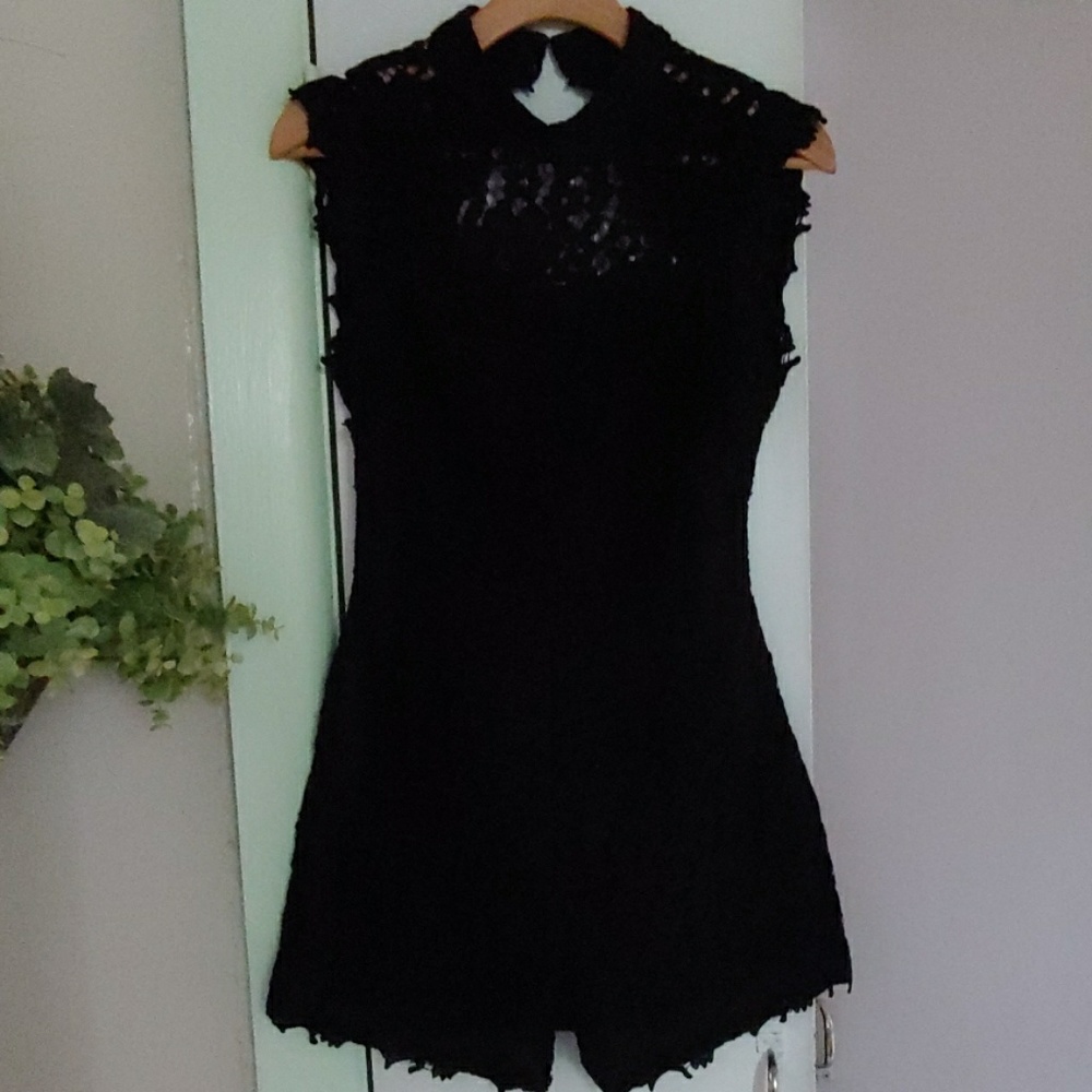 Lace Romper with open back